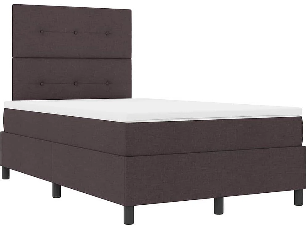 Cama Box com colchão Castanho escuro 120 x 190 cm tecido
