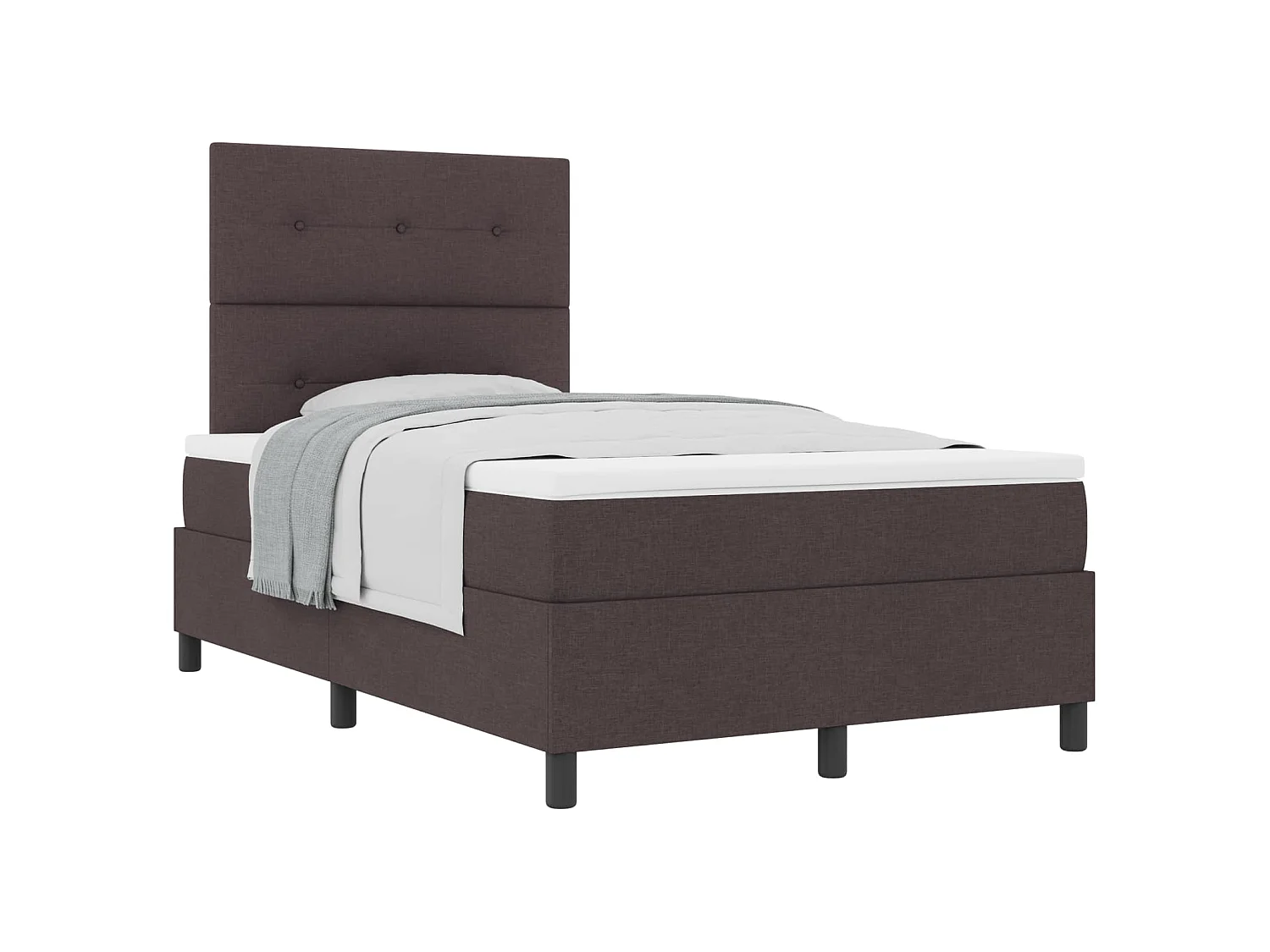 Boxspringbed met hoofdeinde Donkerbruin 120 x 190 cm Stof