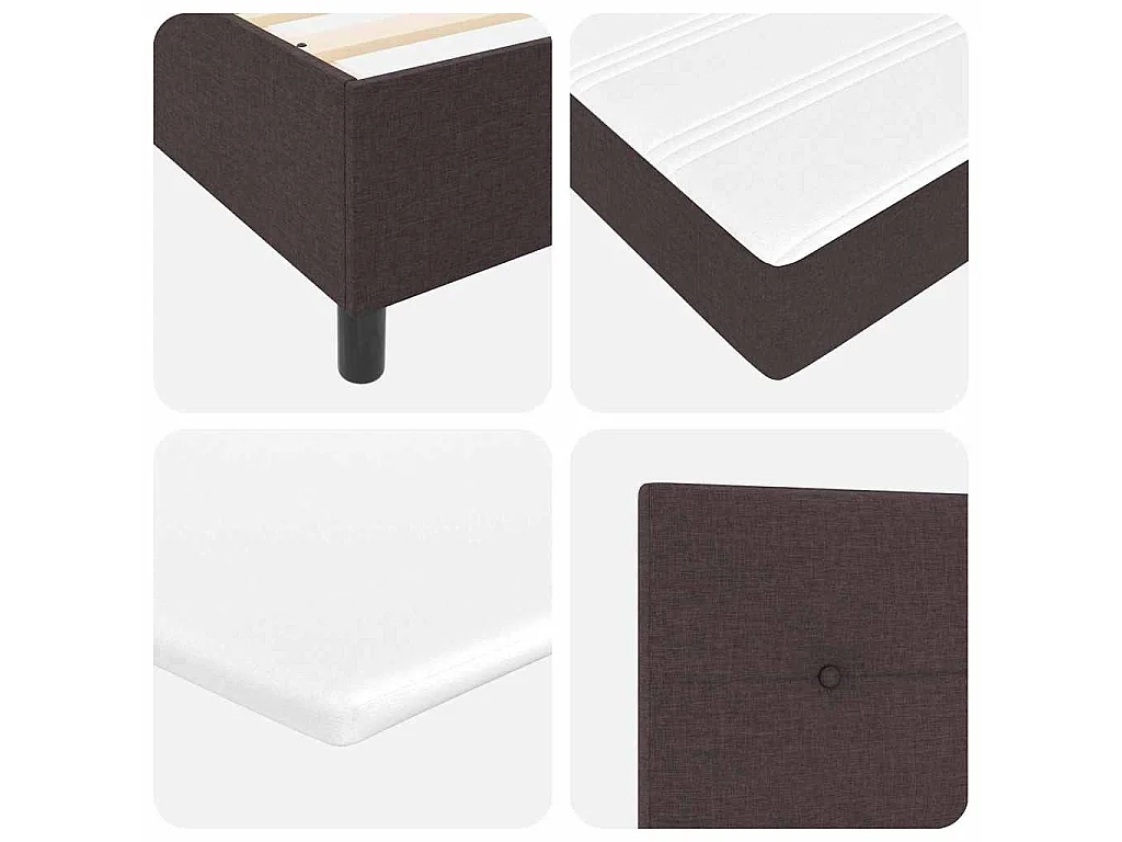 Boxspringbed met hoofdeinde Donkerbruin 120 x 190 cm Stof