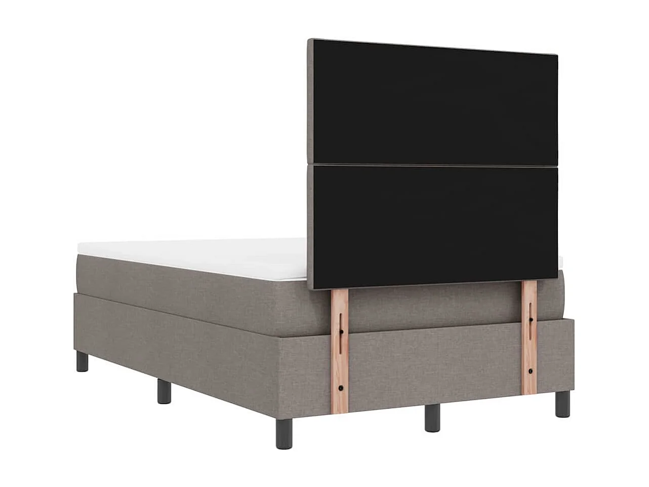 Lit à ressorts Taupe 120 x 190 cm tissu & Bois d'ingénierie