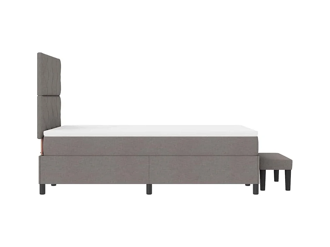 Lit à ressorts avec matelas Taupe 120 x 190 cm tissu