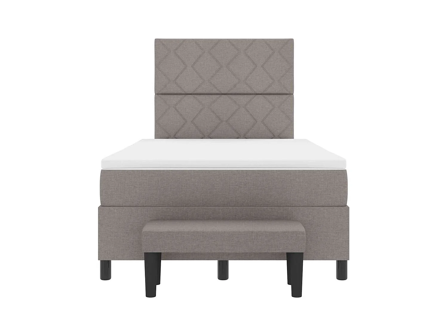 Lit à ressorts avec matelas Taupe 120 x 190 cm tissu