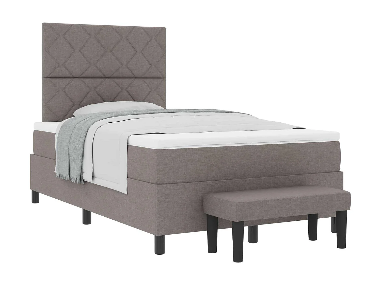 Boxspringbed met hoofdeinde Taupe 120 x 190 cm Stof