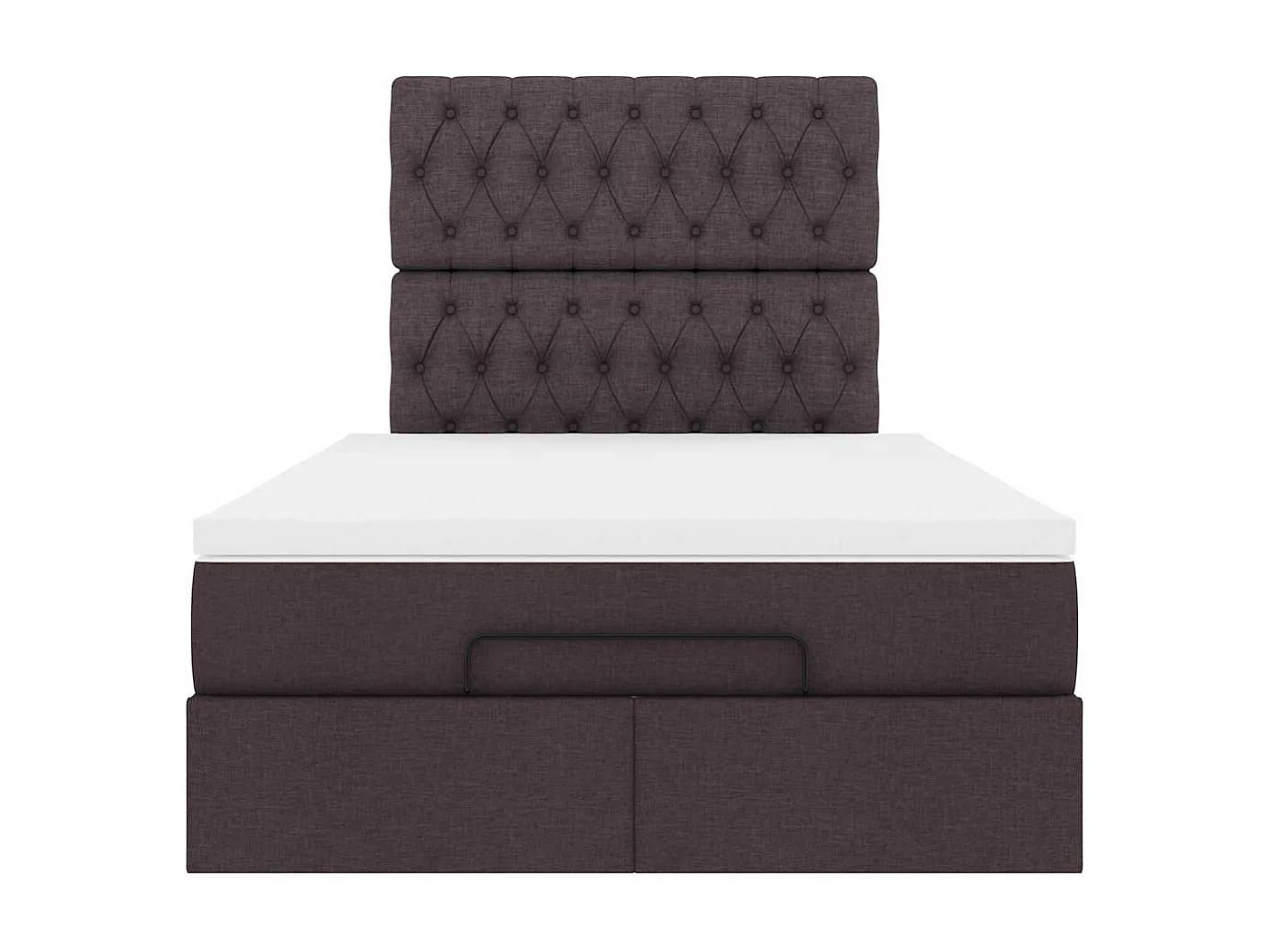 Cadre de lit ottoman avec matelas marron foncé 120x200 cm tissu