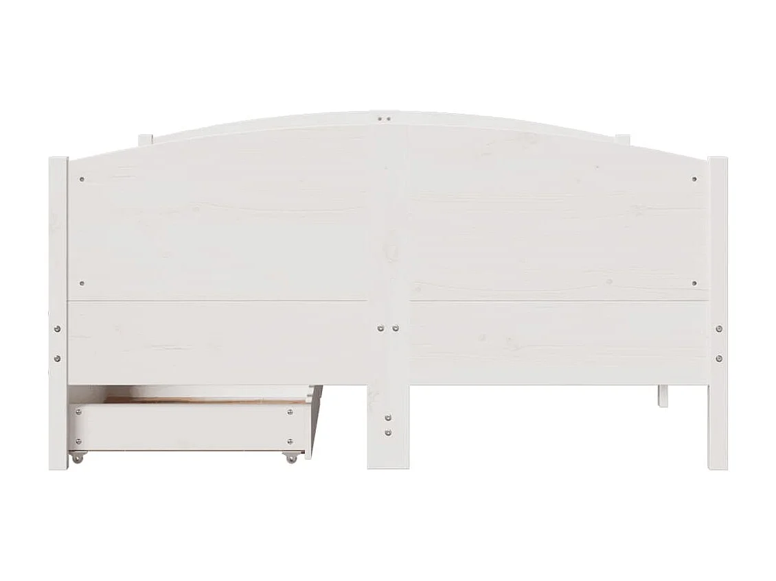 Bedframe zonder matras massief grenenhout wit 120x200 cm