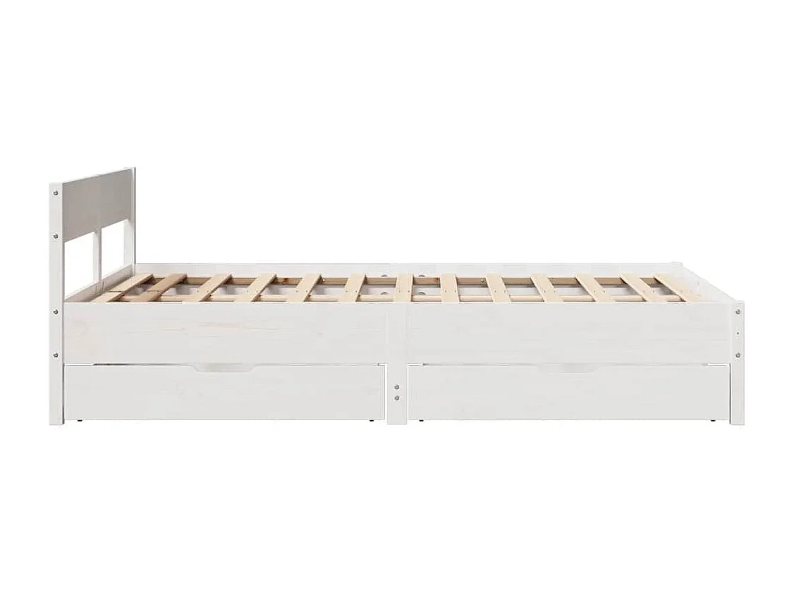 Cadre de lit sans matelas blanc 120x200 cm bois de pin massif