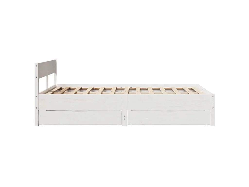 Cadre de lit sans matelas blanc 120x200 cm bois de pin massif