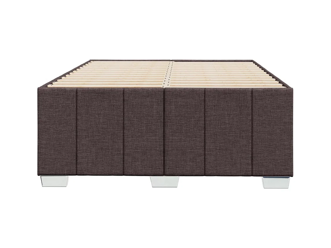 Cadre de lit sans matelas marron foncé 120x200 cm tissu