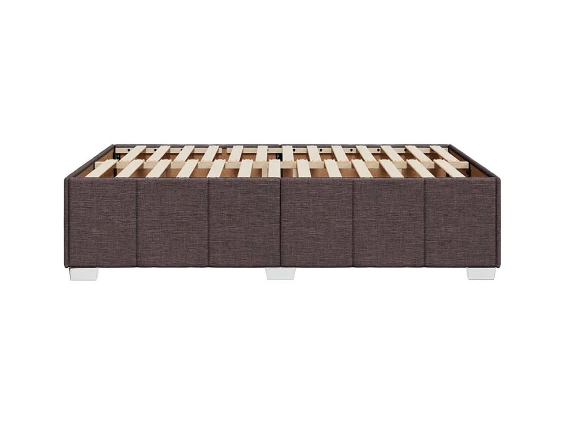 Cadre de lit sans matelas marron foncé 120x200 cm tissu