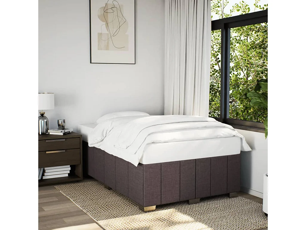 Bedframe zonder matras 120x200 cm stof donkerbruin
