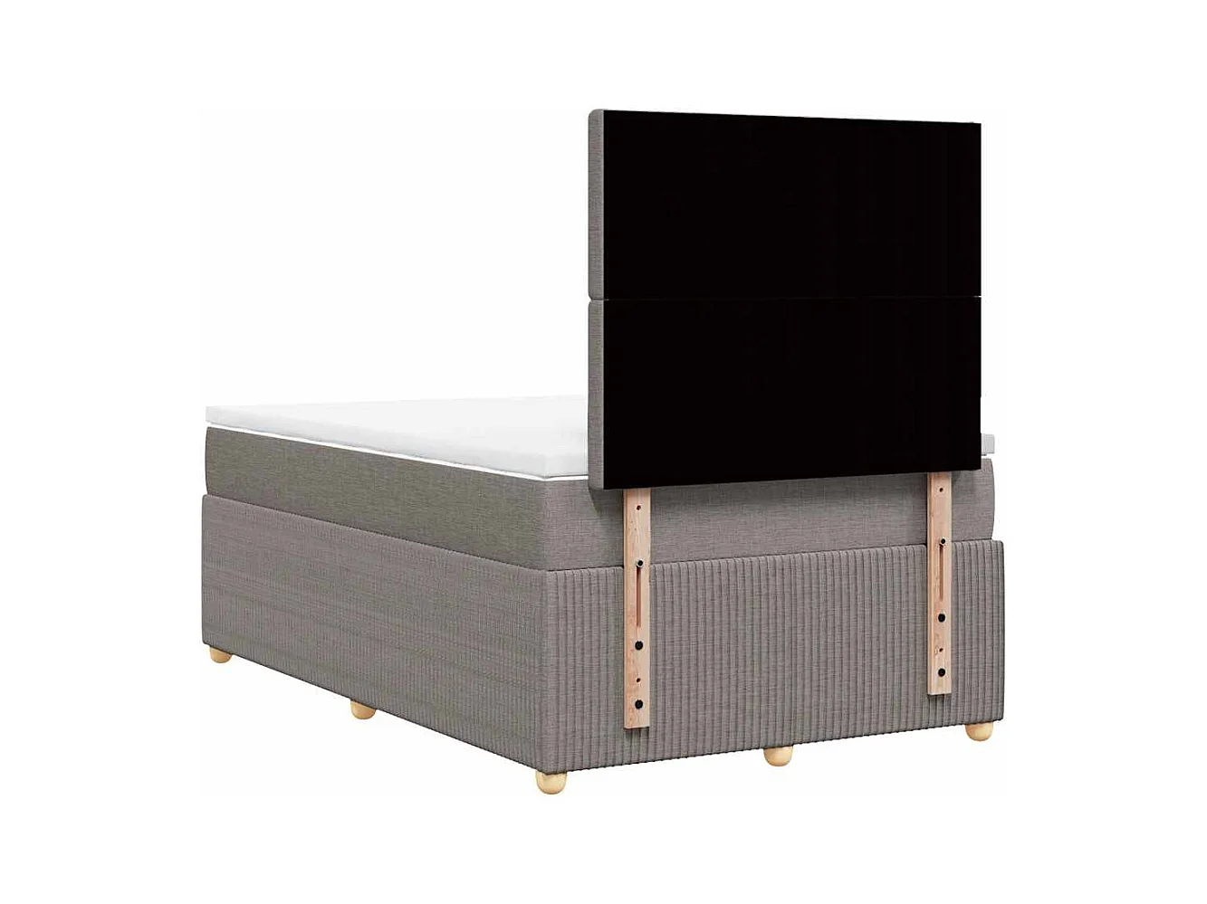 Sommier à lattes de lit avec matelas Taupe 120x200 cm Tissu