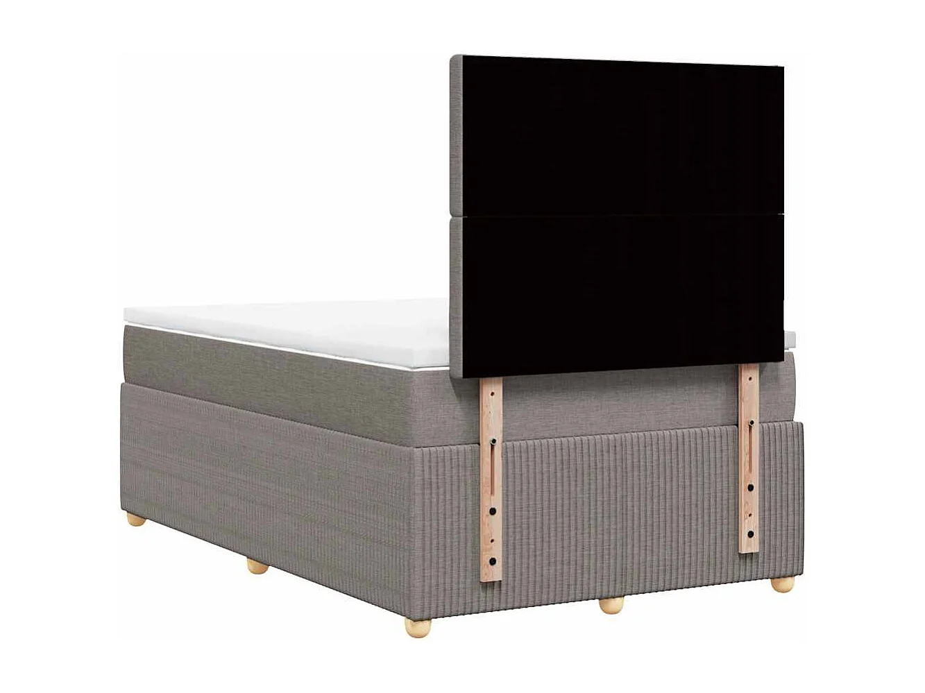 Sommier à lattes de lit avec matelas Taupe 120x200 cm Tissu