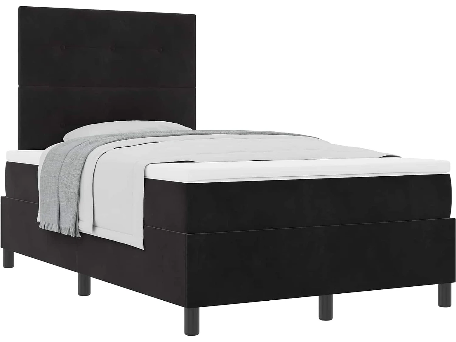 Boxspringbett mit Matratze Schwarz 120 x 190 cm Stoff