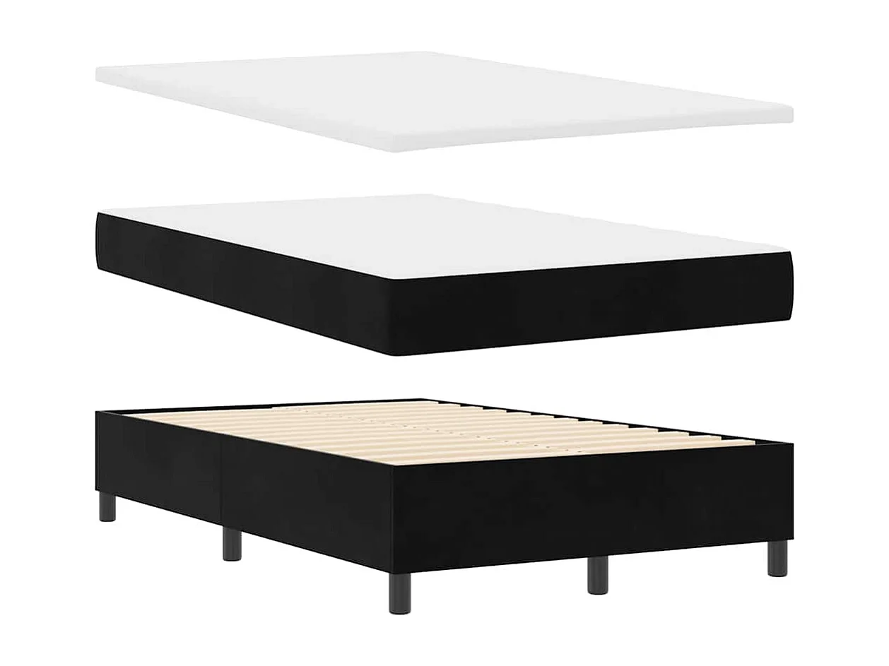 Boxspringbett mit Matratze Schwarz 120 x 190 cm Stoff