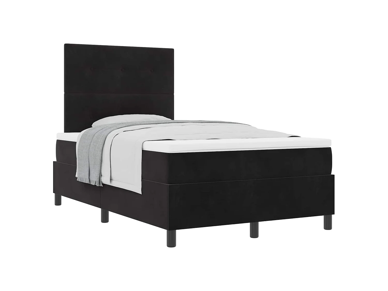 Boxspringbed met hoofdeinde Zwart 120 x 190 cm Fluweel