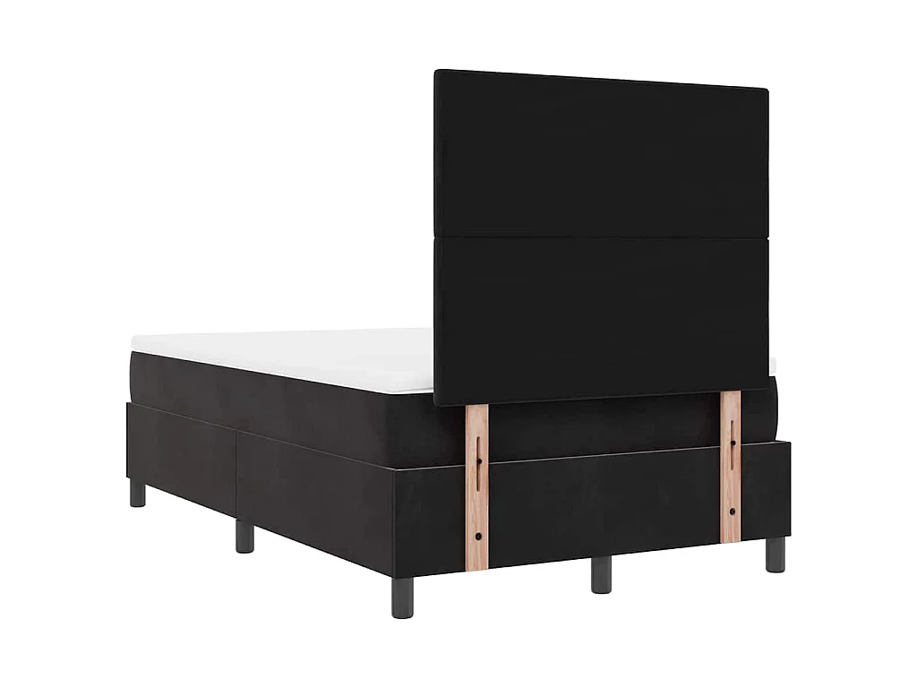 Boxspringbed met hoofdeinde Zwart 120 x 190 cm Fluweel