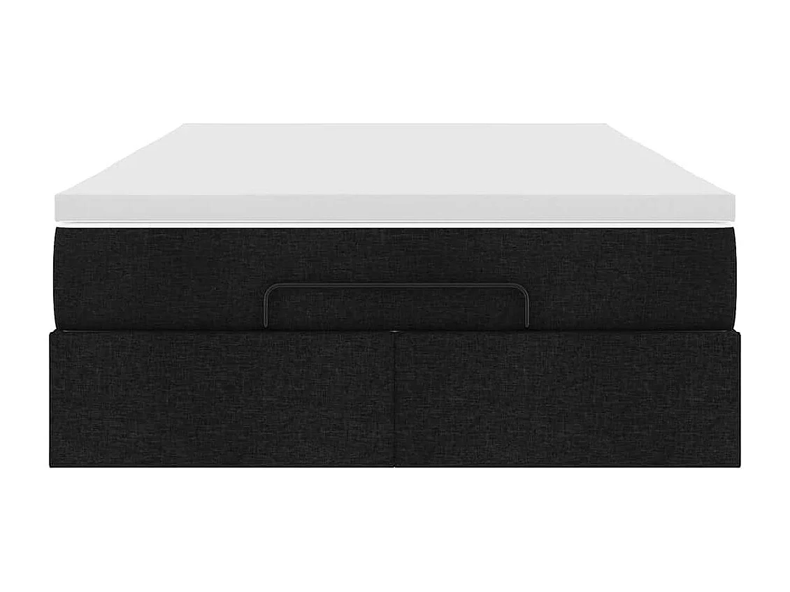 Ottoman-Bett mit Matratze Schwarz 120x200 cm Stoff
