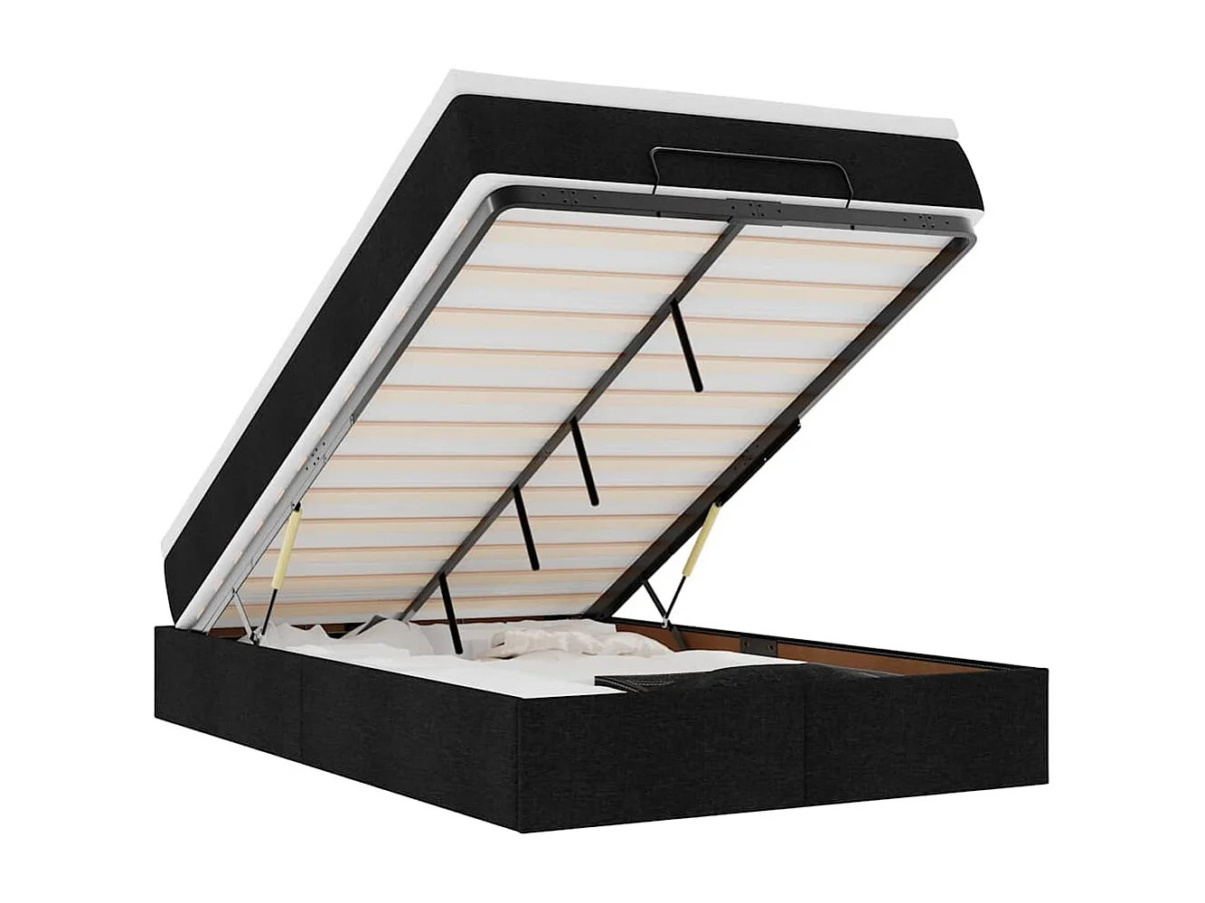 Ottoman bed met matras 120x200cm stof zwart