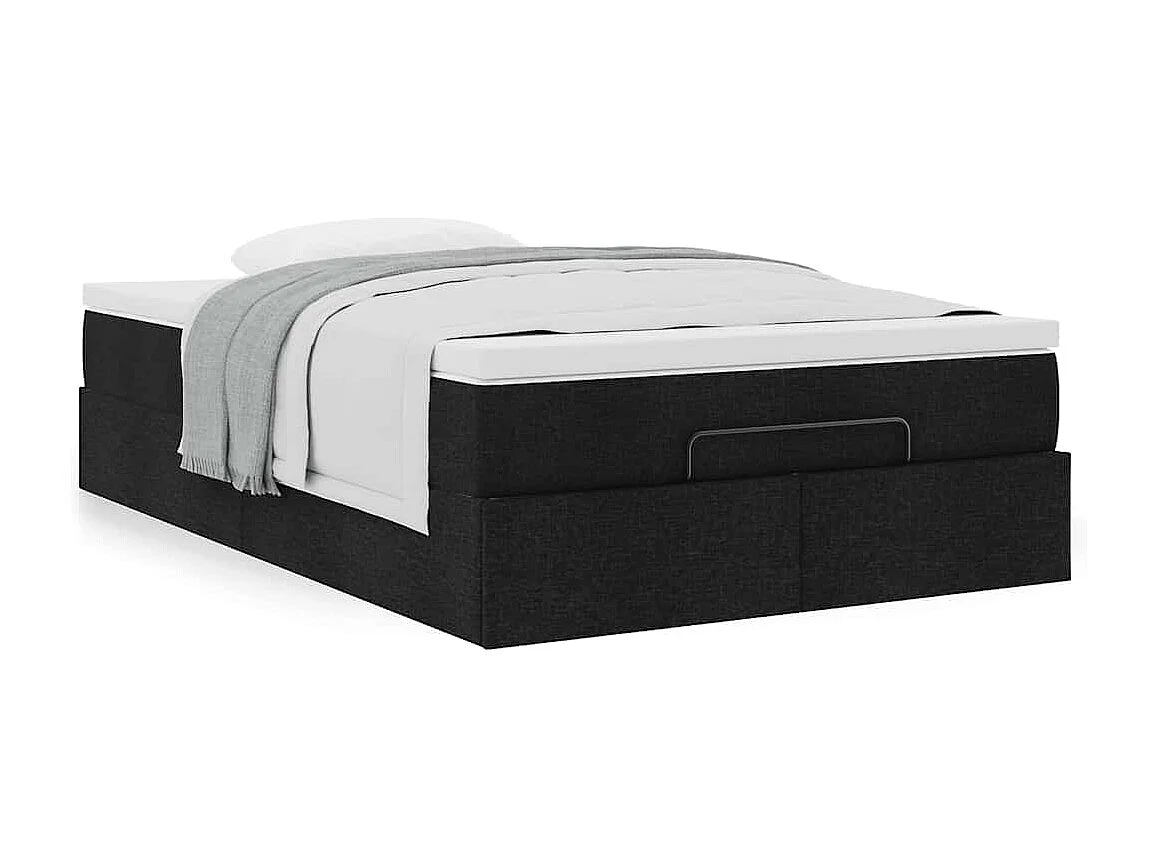Ottoman bed met matras 120x200cm stof zwart