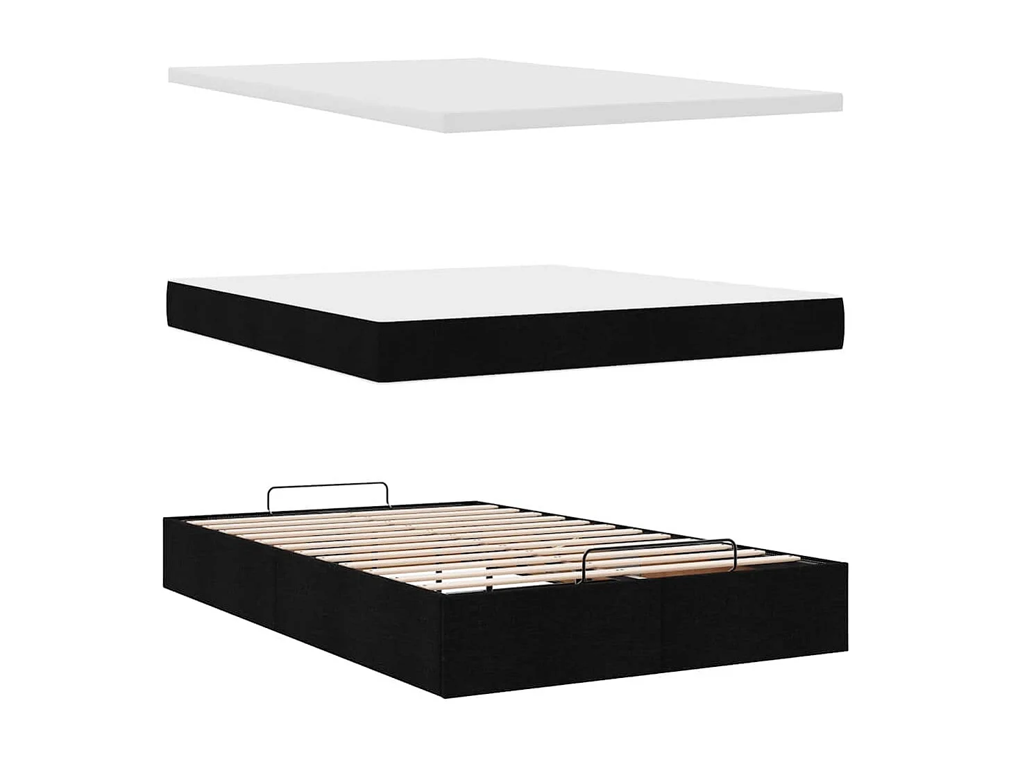 Ottoman bed met matras 120x200cm stof zwart