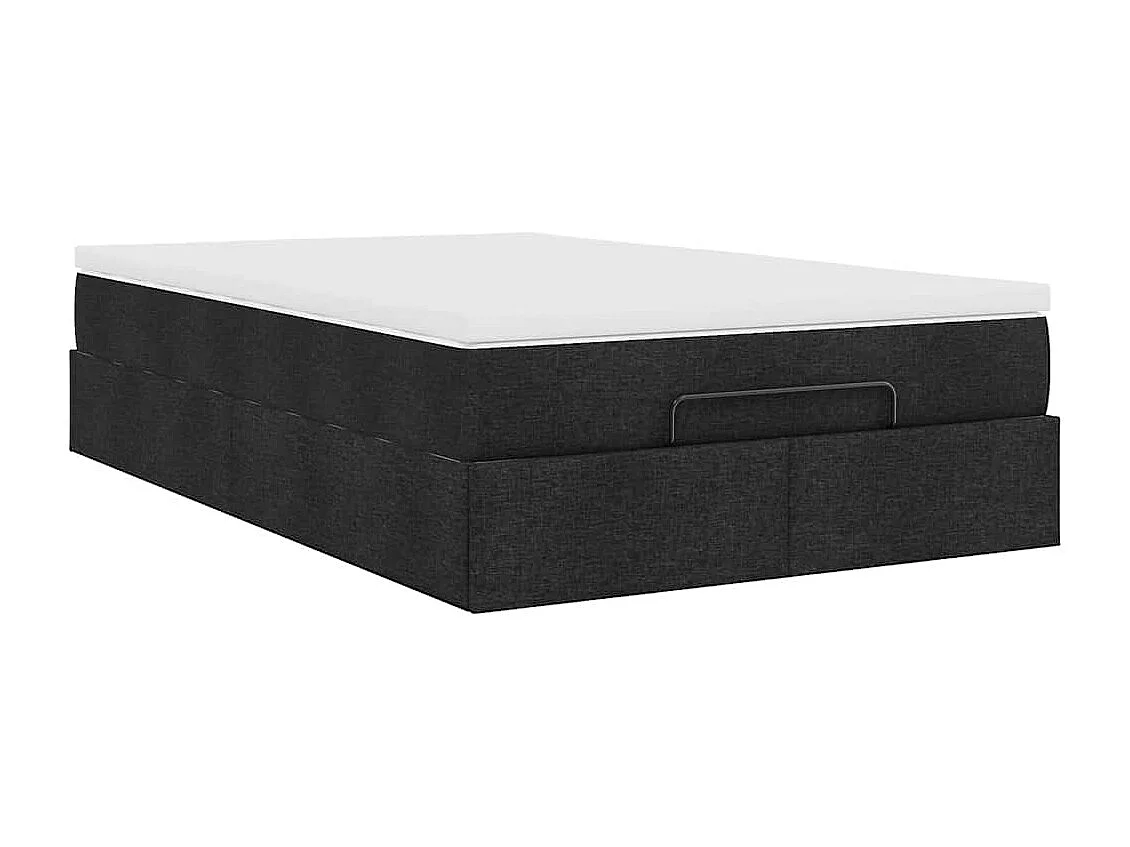 Ottoman bed met matras 120x200cm stof zwart