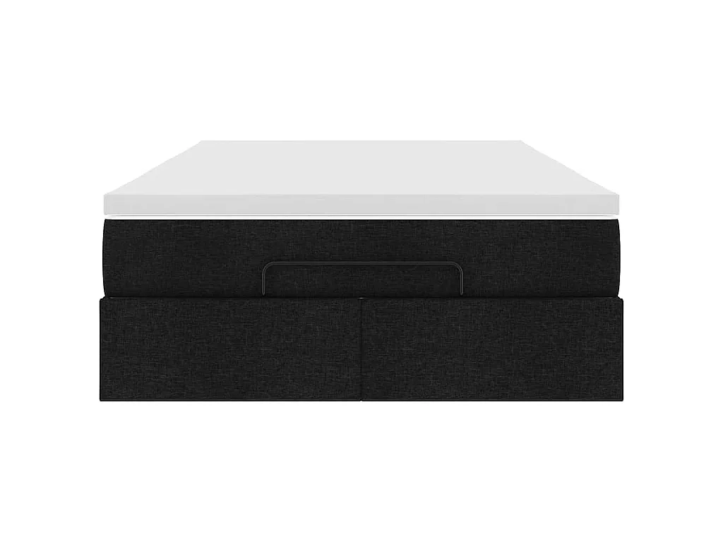 Ottoman-Bett mit Matratze Schwarz 120x200 cm Stoff