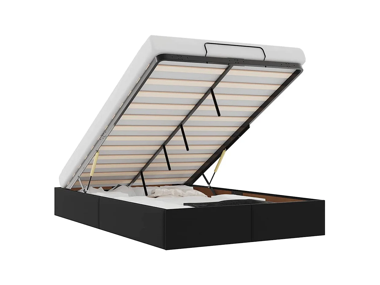 Estructura de cama otomana sin colchón negro 120x200 cm