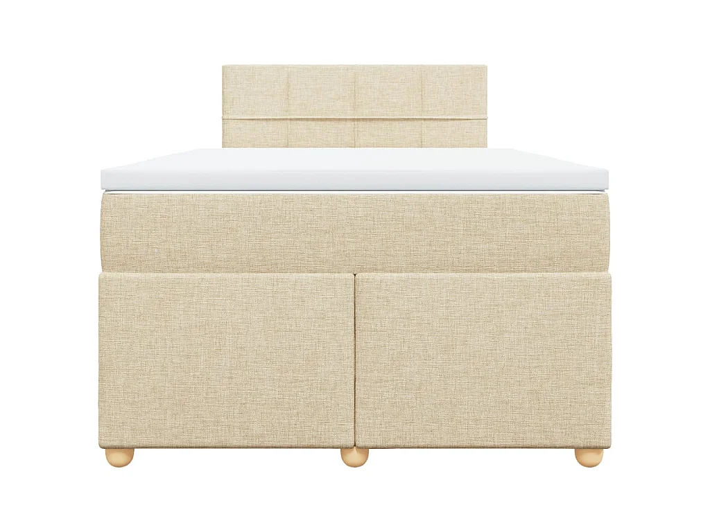 Giroletto a Molle con Materasso Crema 120x190 cm in Tessuto