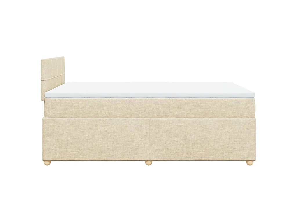 Giroletto a Molle con Materasso Crema 120x190 cm in Tessuto