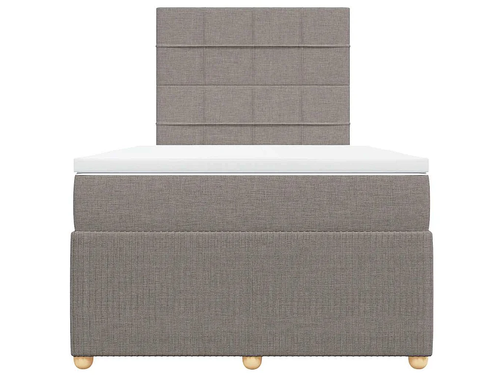 Boxspring met matras stof taupe 120x190 cm