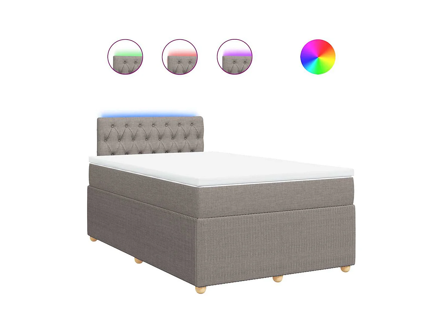 Sommier à lattes de lit avec matelas Taupe 120x200 cm Tissu