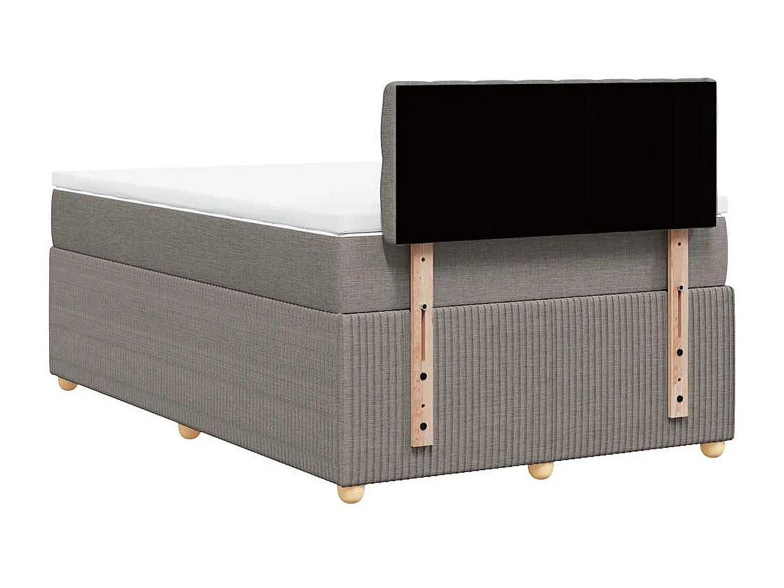 Sommier à lattes de lit avec matelas Taupe 120x200 cm Tissu