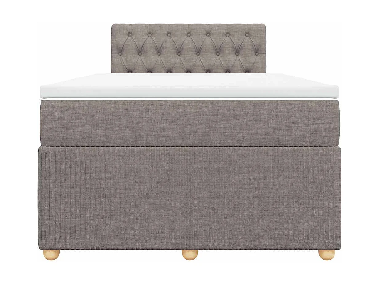 Sommier à lattes de lit avec matelas Taupe 120x200 cm Tissu