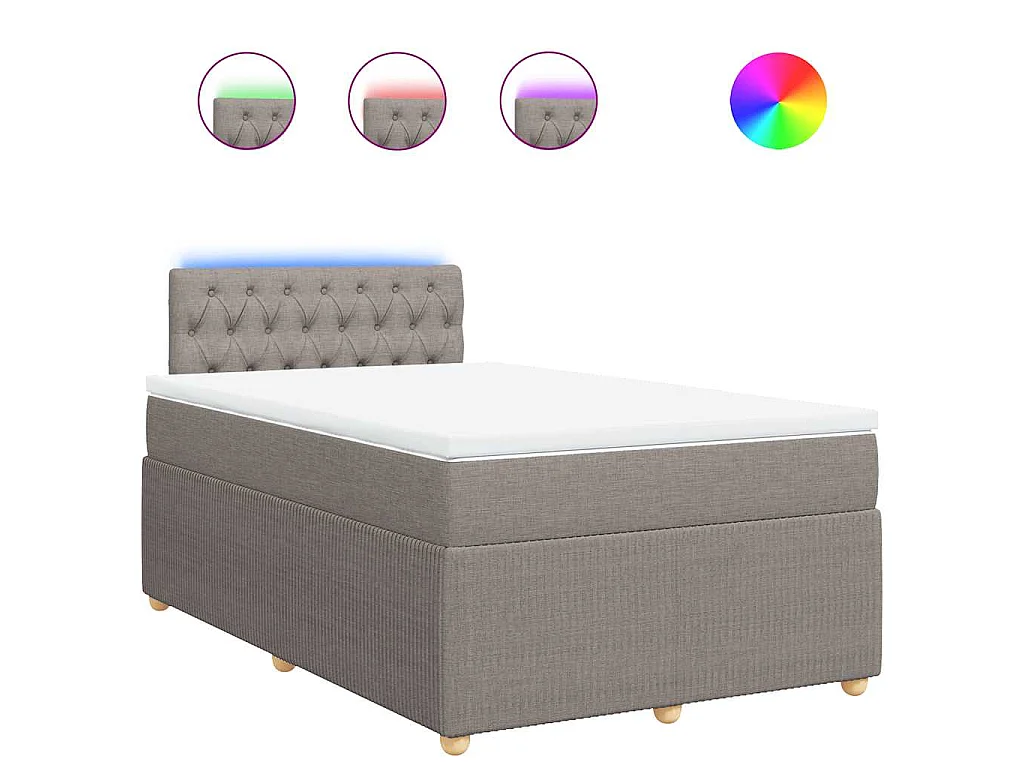 Boxspring met matras stof taupe 120x200 cm