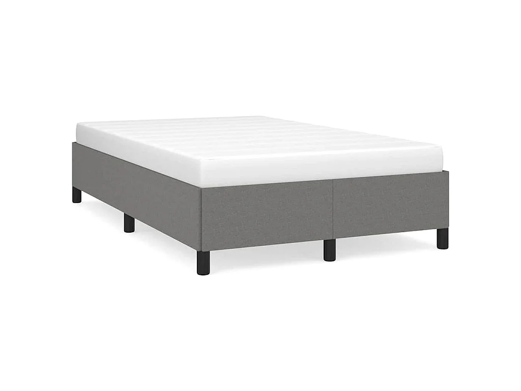 Cadre de lit sans matelas gris foncé 120x200 cm tissu