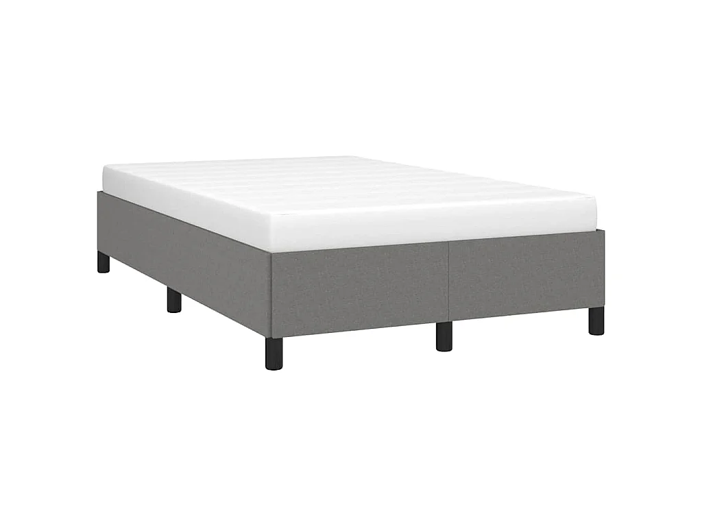 Cadre de lit sans matelas gris foncé 120x200 cm tissu