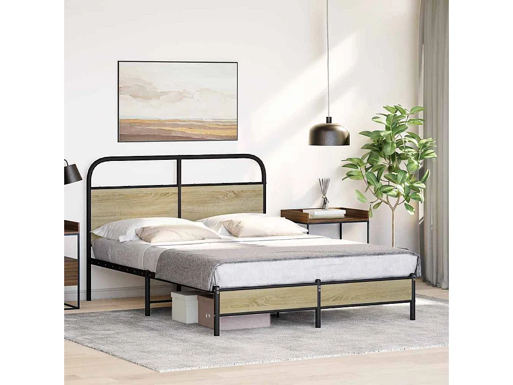 Cadre de lit sans matelas 120x200 cm chêne sonoma