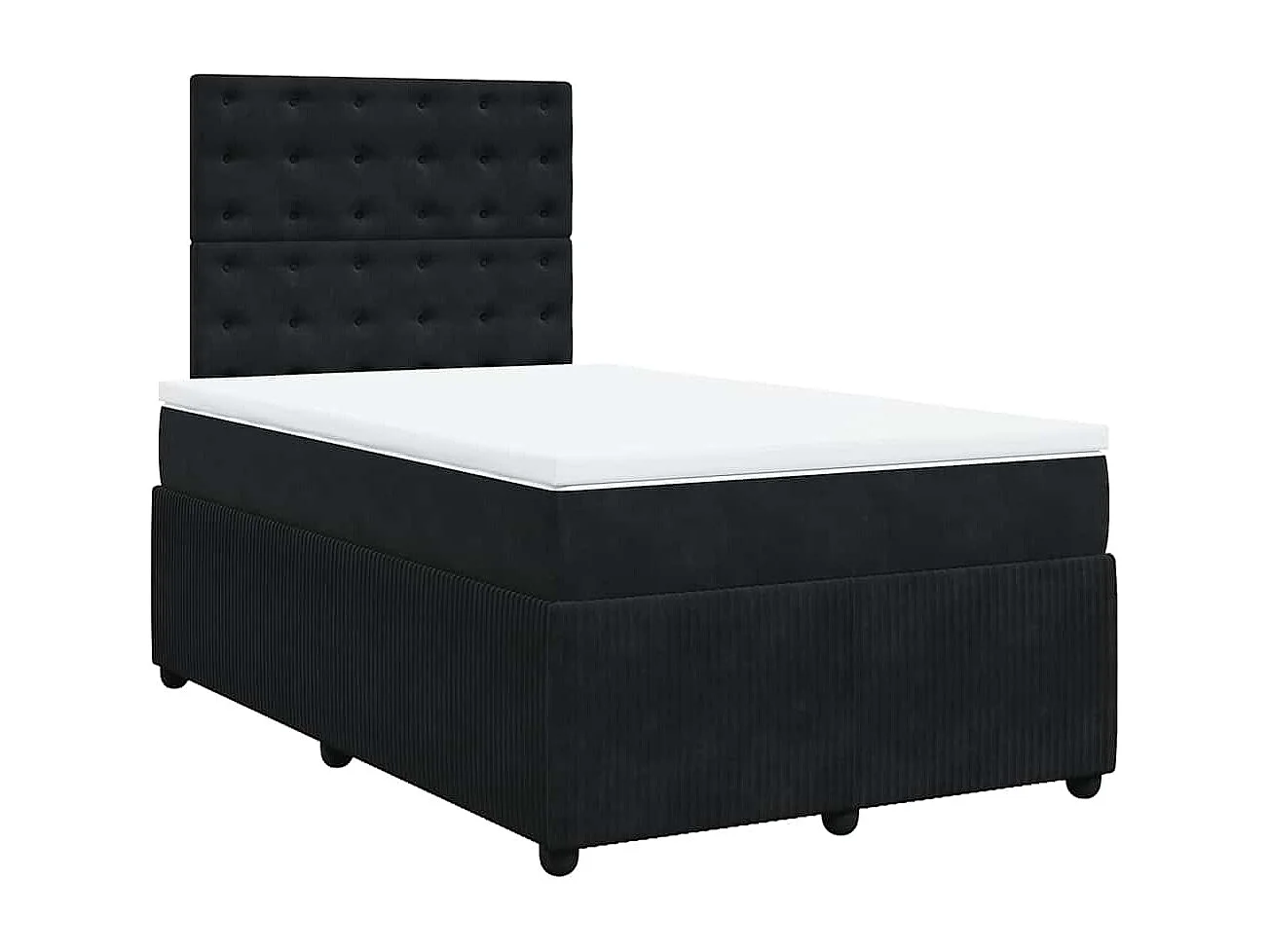 Boxspringbett mit Matratze Schwarz 120x190 cm Samt