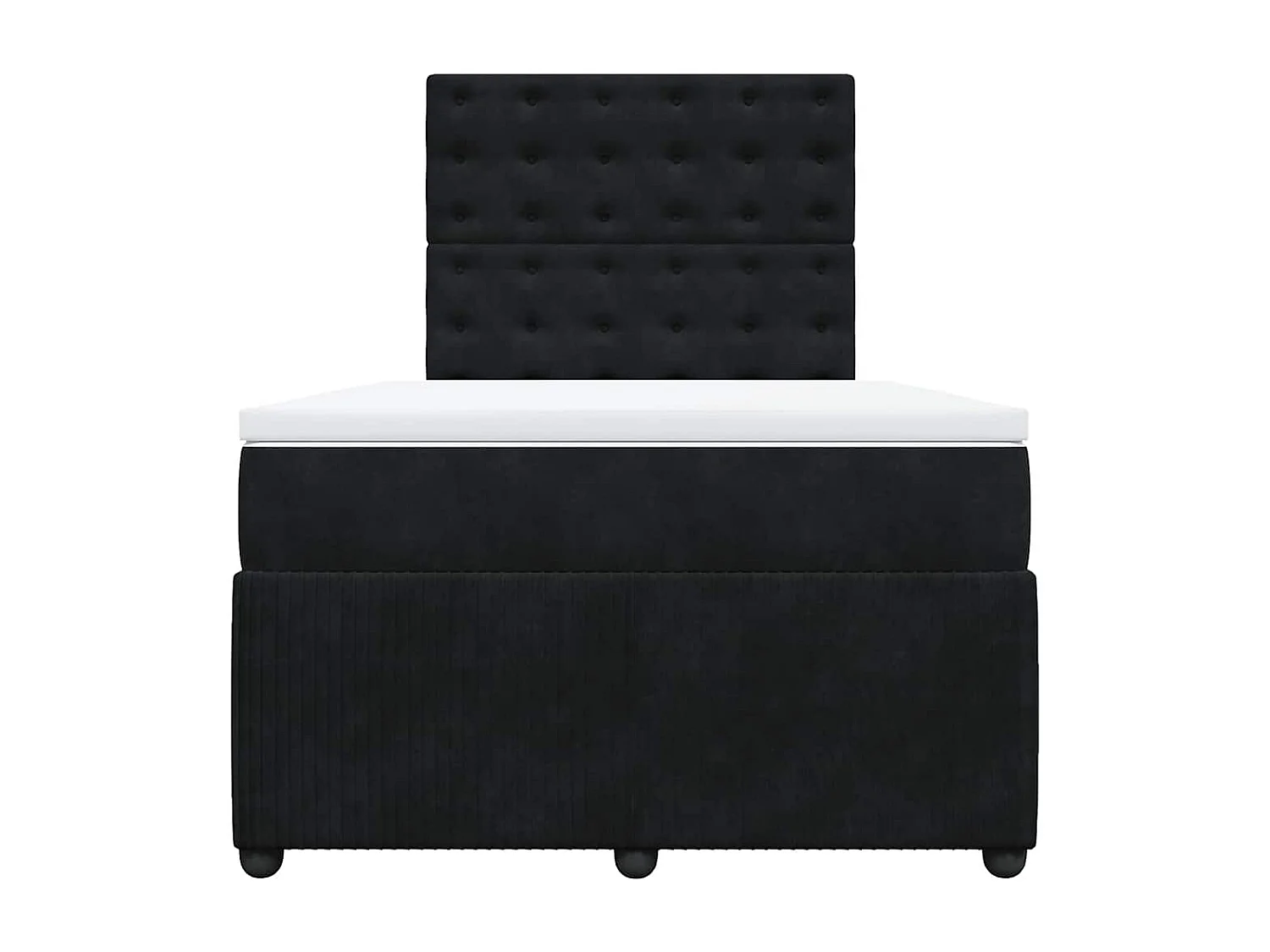 Boxspringbett mit Matratze Schwarz 120x190 cm Samt