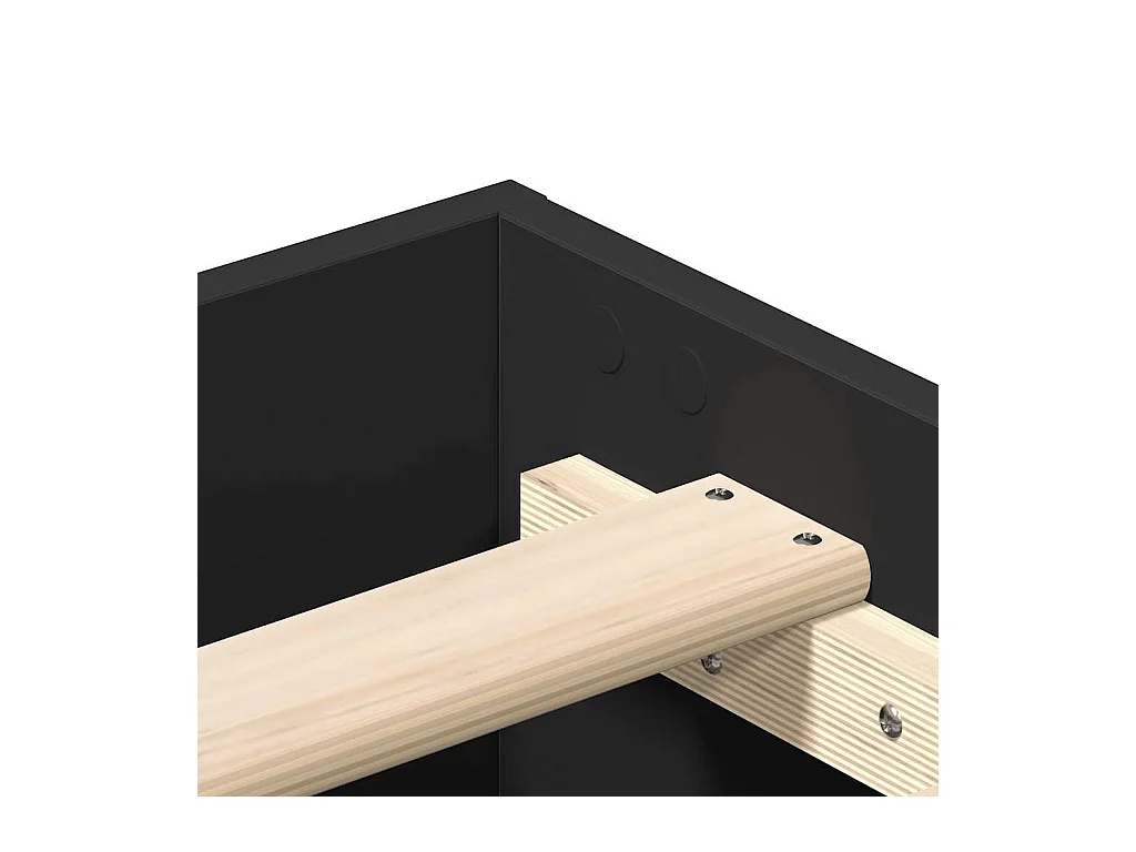 Cadre de lit sans matelas noir 120x190 cm bois d'ingénierie