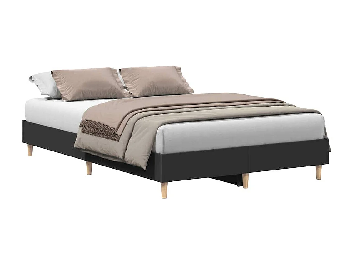 Cadre de lit sans matelas noir 120x190 cm bois d'ingénierie