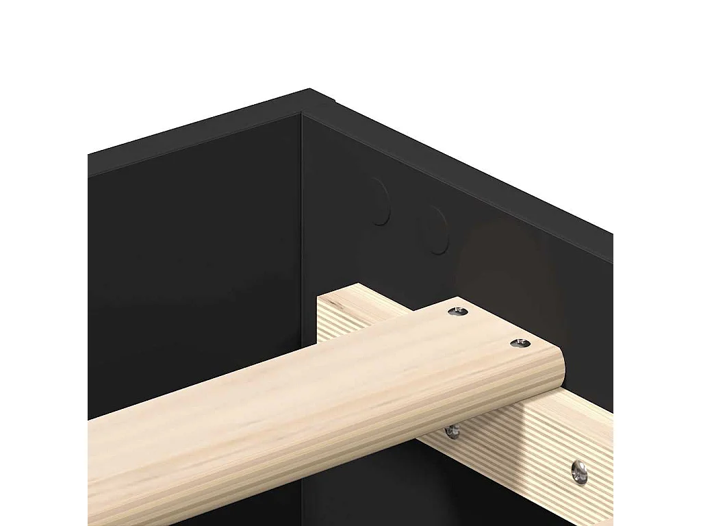 Cadre de lit sans matelas noir 120x190 cm bois d'ingénierie