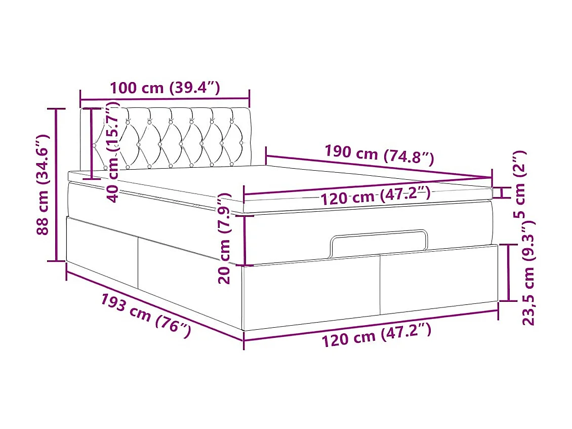Bed met matras 120x190 cm stof zwart