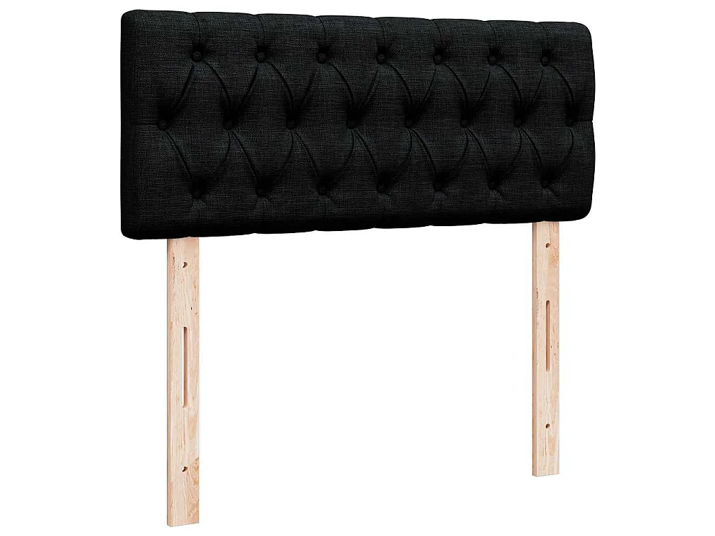 Lit ottoman avec matelas noir 120x190 cm tissu