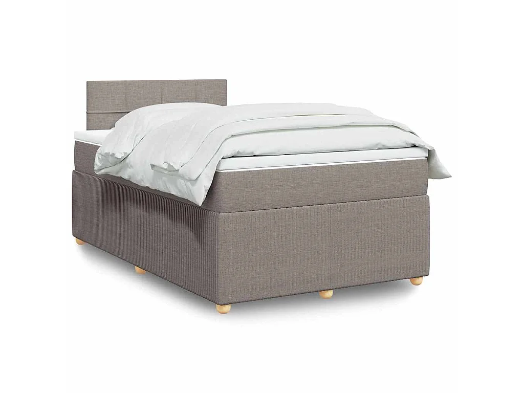 Giroletto a Molle con Materasso Tortora 120x190 cm in Tessuto