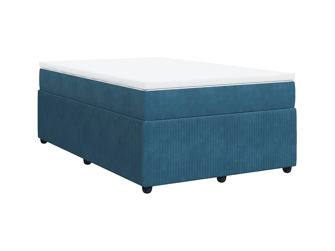 Sommier à lattes de lit et matelas Bleu foncé 120x200cm Velours