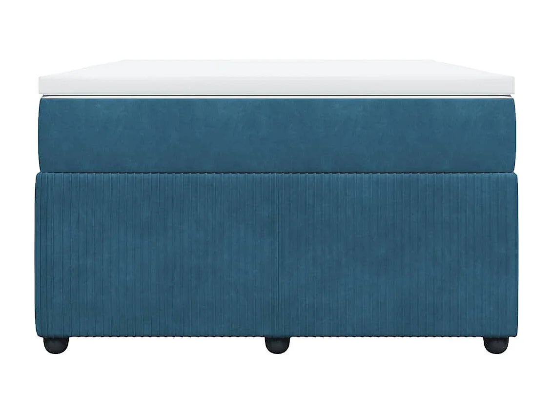 Cama boxspring com colchão 120x200 cm veludo azul-escuro