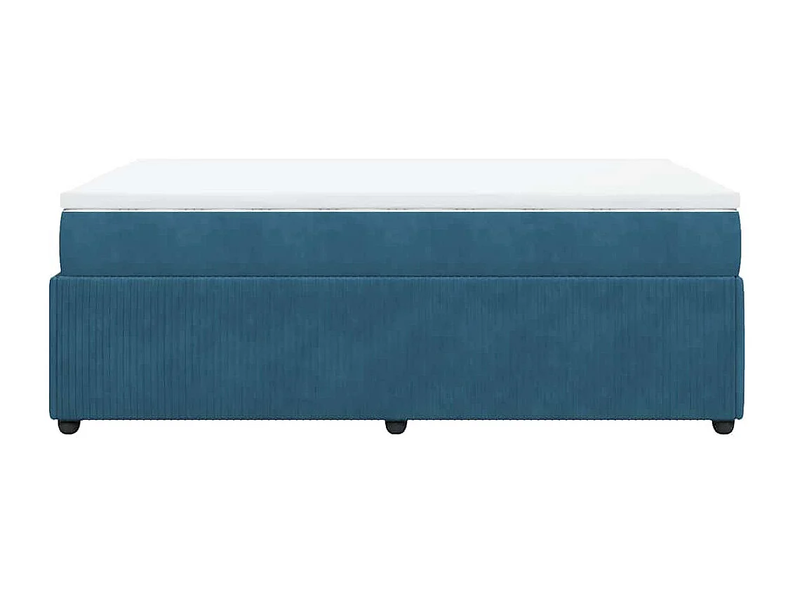 Cama boxspring com colchão 120x200 cm veludo azul-escuro