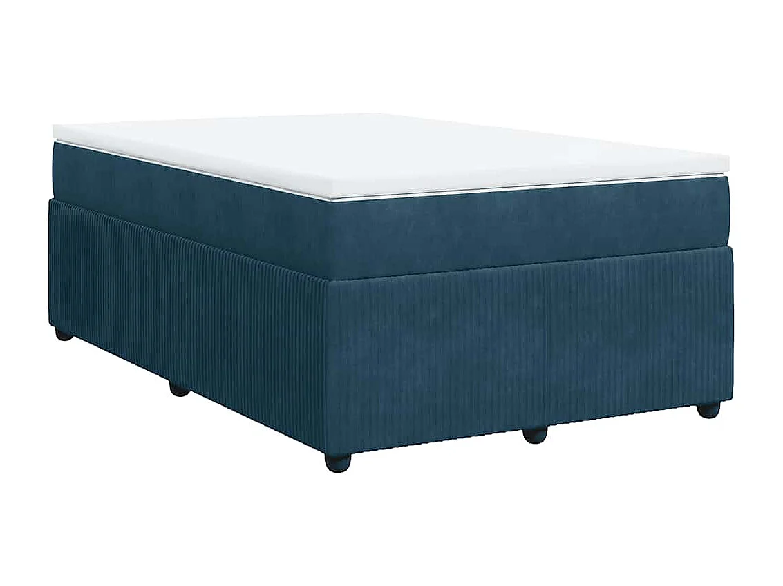 Giroletto a Molle con Materasso Blu Scuro 120x200 cm in Velluto