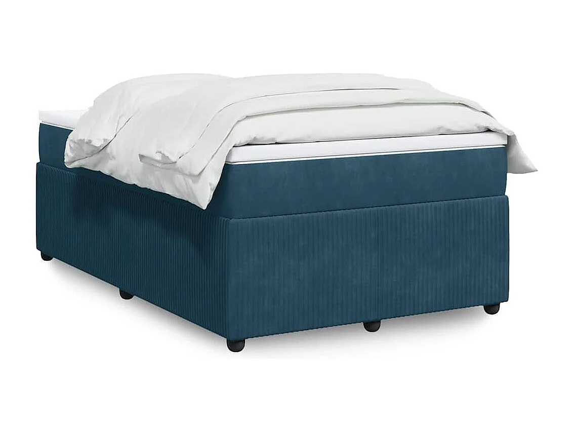 Giroletto a Molle con Materasso Blu Scuro 120x200 cm in Velluto